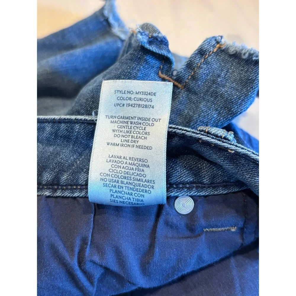 Seven7 Womens Size 14 Blue Denim Cutoff Shorts Raw Hem Stretch Mid Rise RN109890